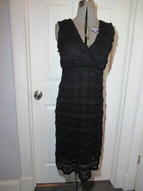 Whimsigoth Black Lace Dress Romantic Gothic Fairy Witchy Rockmans Sleeveless